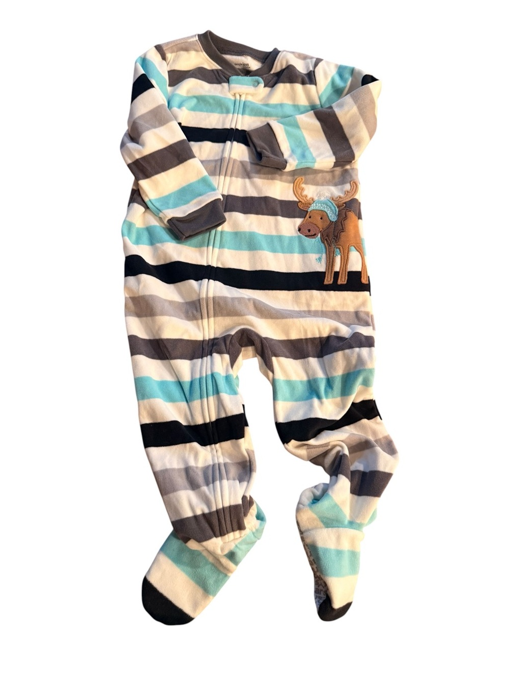 Simple Joys by Carter’s 24M Moose Footed Fleece Sleeper Romper